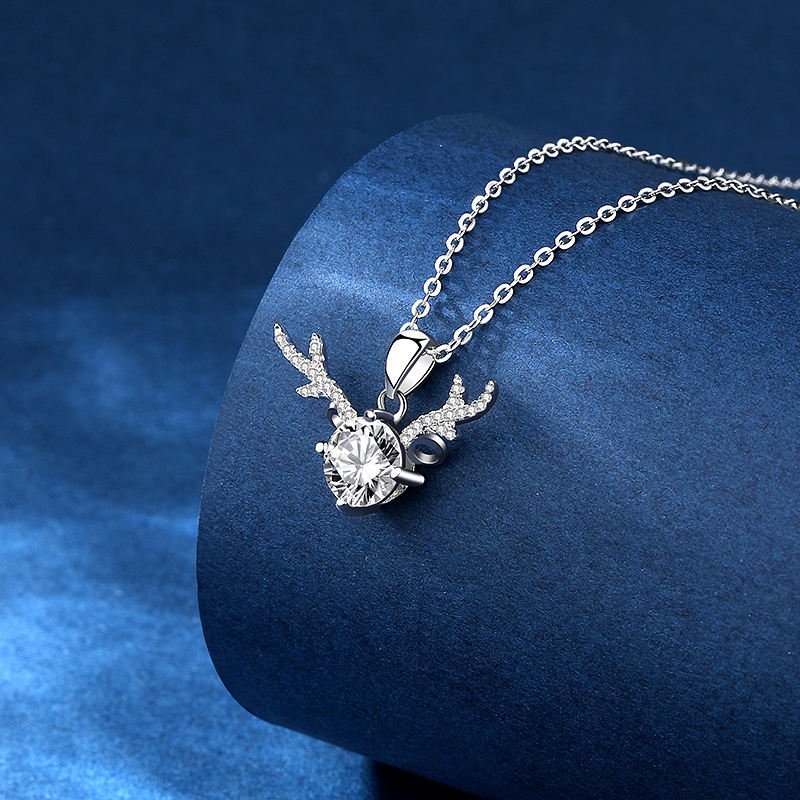 Moissanite Deer Shaped Pendant Necklace – Image 4