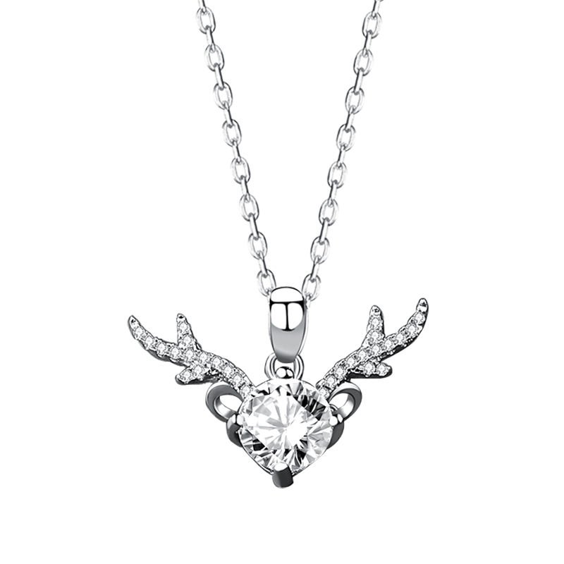 Moissanite Deer Shaped Pendant Necklace