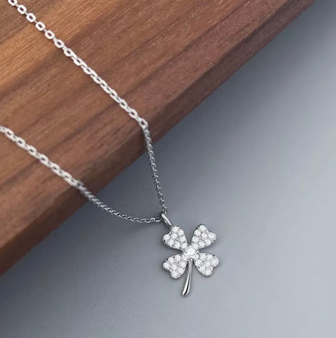 Flower Jewelry Four Leaf Necklace S925 – Image 5