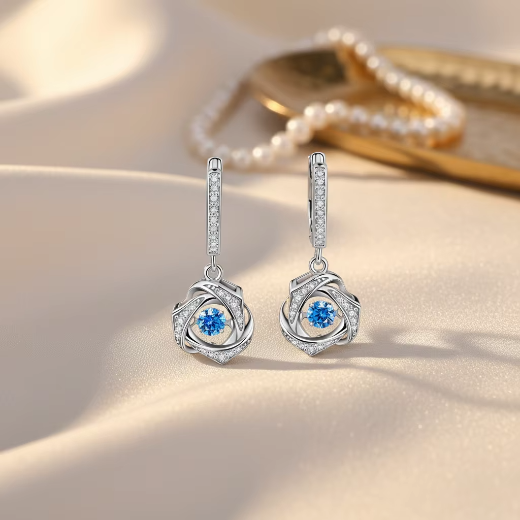 Boucles d'oreilles Cœur Battant en Argent Sterling S925 – Image 2