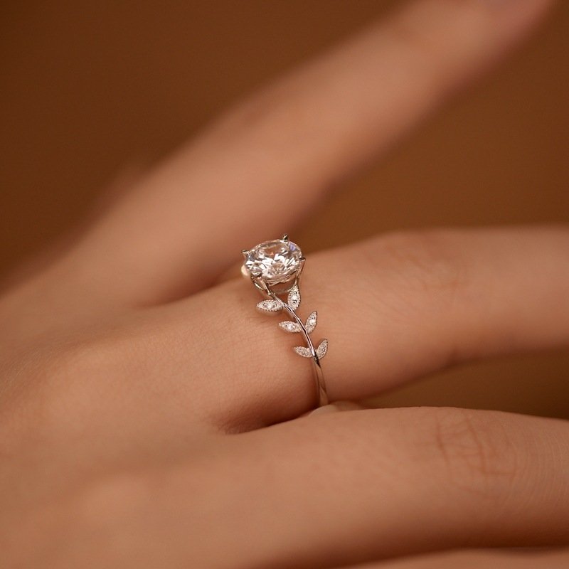 S925 Sterling Silver Laurel Ring Adjustable Fashionable – Image 3