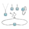 Ensemble de bijoux en argent sterling 925 - Bijou étoile en aigue-marine