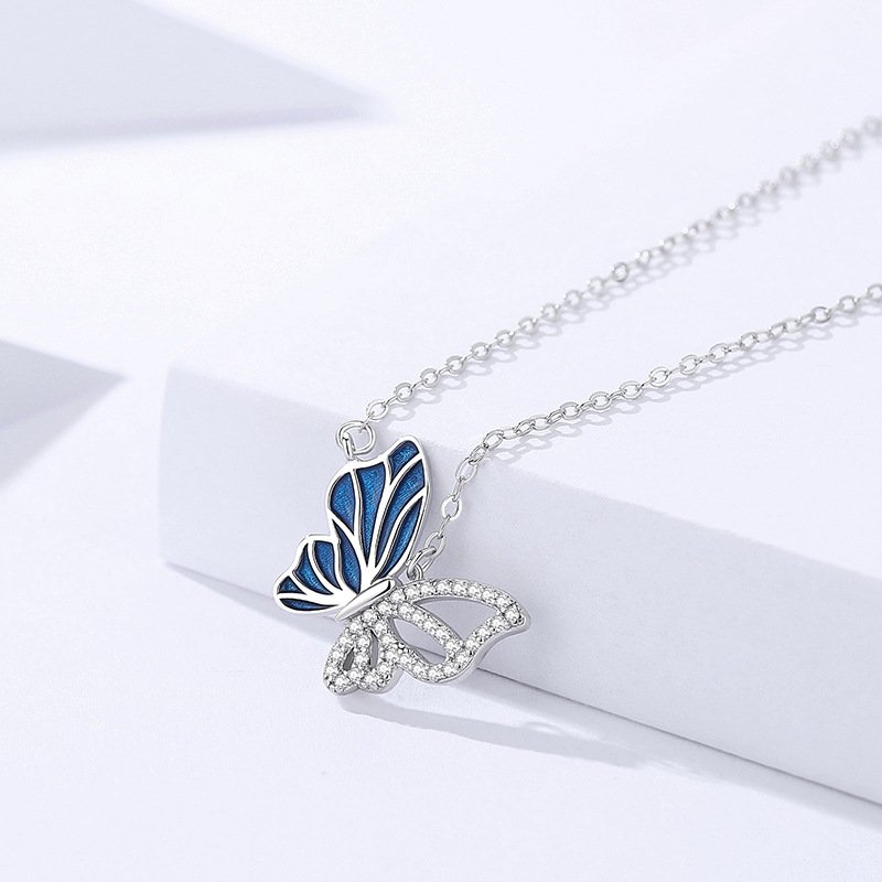 Jewelry 925 Sterling Silver Set Mothers Day Bracelet Enamel Cubic Zirconia Women Butterfly Jewelry Set – Image 2