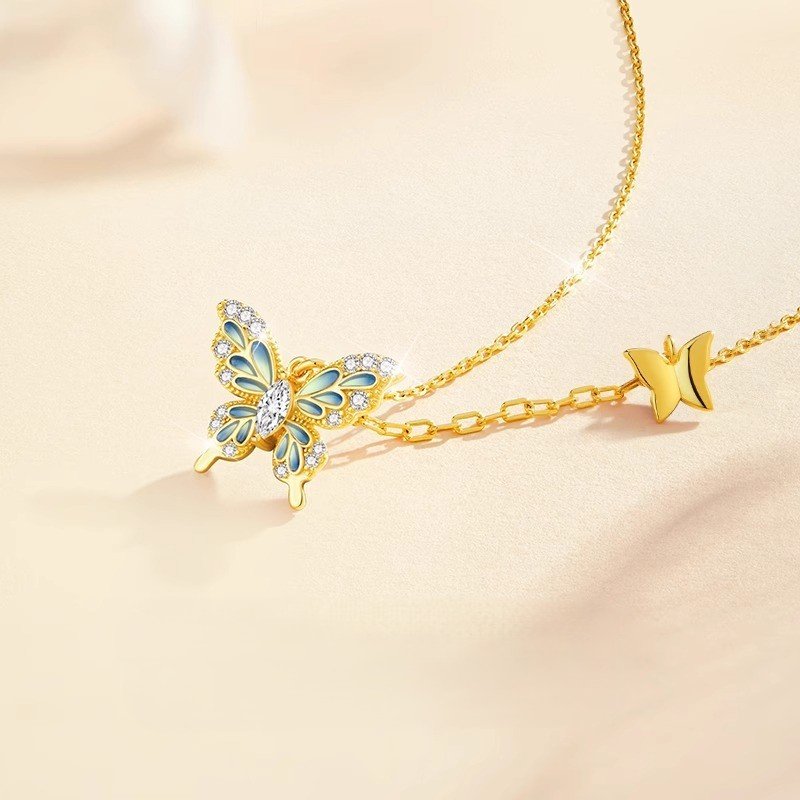 Collier papillon lumineux en argent sterling 925 - Un choix luxueux et raffiné pour femme – Image 3