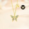 Collier papillon lumineux en argent sterling 925 - Un choix luxueux et raffiné pour femme