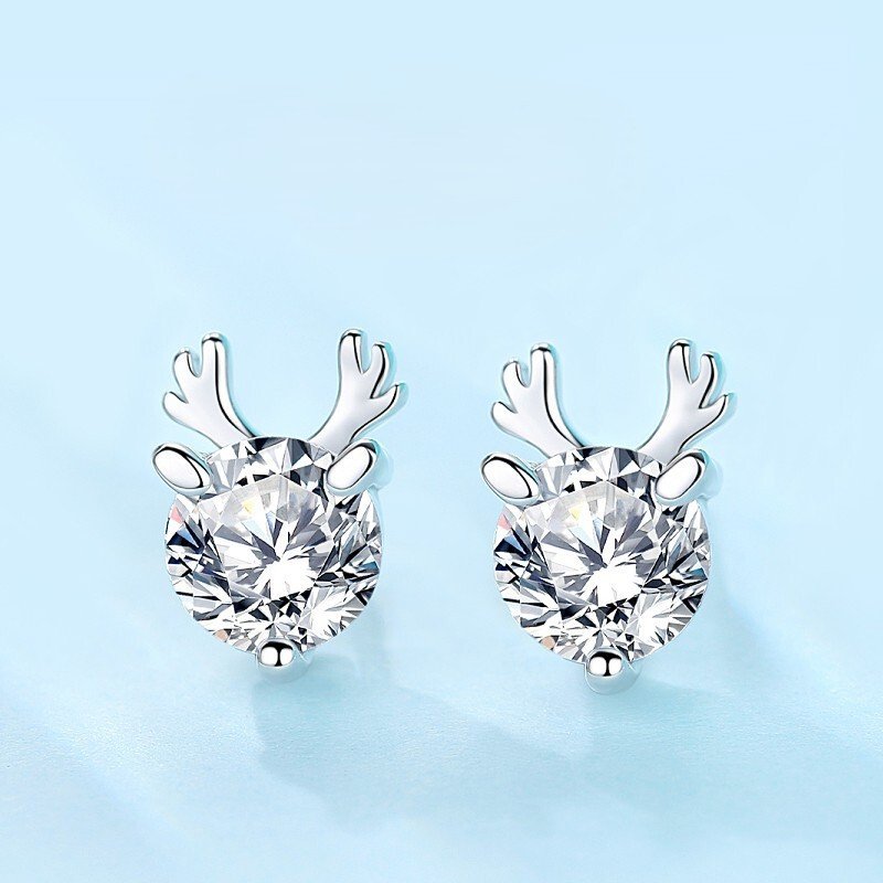 Boucles d'oreilles puces en argent 925 « All the Way with You » pour femmes, style japonais et coréen